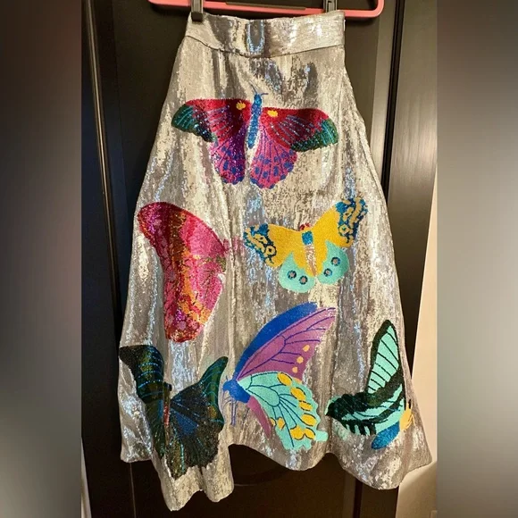 Queen of Sparkles Silver Butterfly Sequin Set - XS NWT - Picture 5 of 8